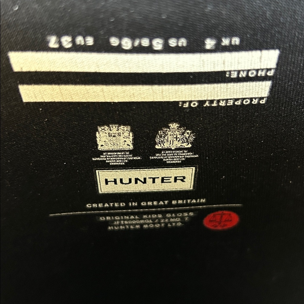 Hunter Tall Rain Boots, Glossy Black (size 5) - Picture 12 of 16